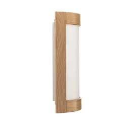 Zanna-seinävalaisin puusta, korkeus 34 cm, vaalea tammi