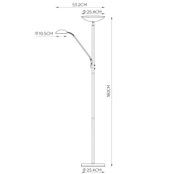 Zenith LED-kattopesuvalaisin LED-lukulampulla, musta