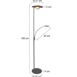 Zenith LED-lattiavalaisin, lukuvalo, CCT, metalli, musta