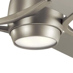 Zeus LED-kattotuuletin, kolmilapainen, harjattu nikkeliä
